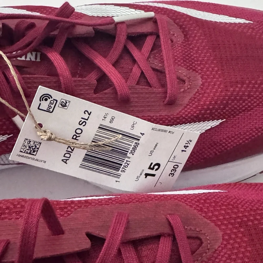 Adidas Men's 15 Red Adizero SL2 Running Shoes Sneakers JQ0242